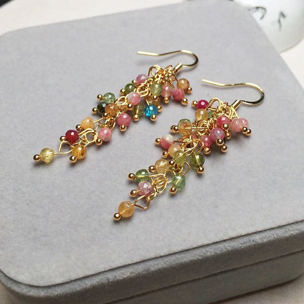 Earrings Womens Tourmaline Dangle Crystal Fashion Jewellery Accessories