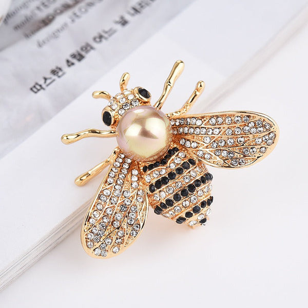 Brooches Animal Bee Brooch Pin Accessories Alloy With Diamond Inlay