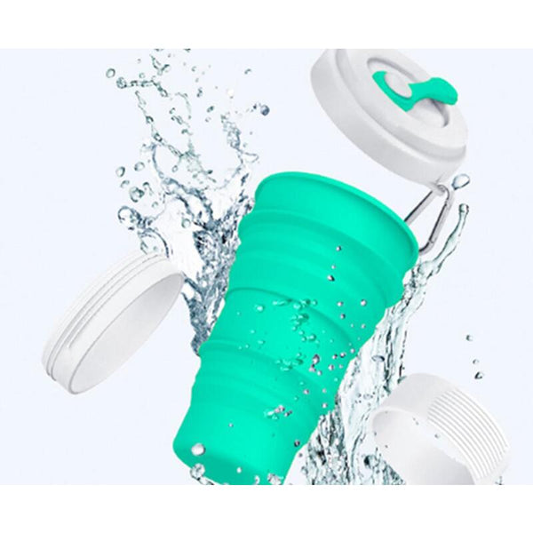 550Ml Silicone Collapsible Coffee Water Telescopic Folding Cup With Carabiner