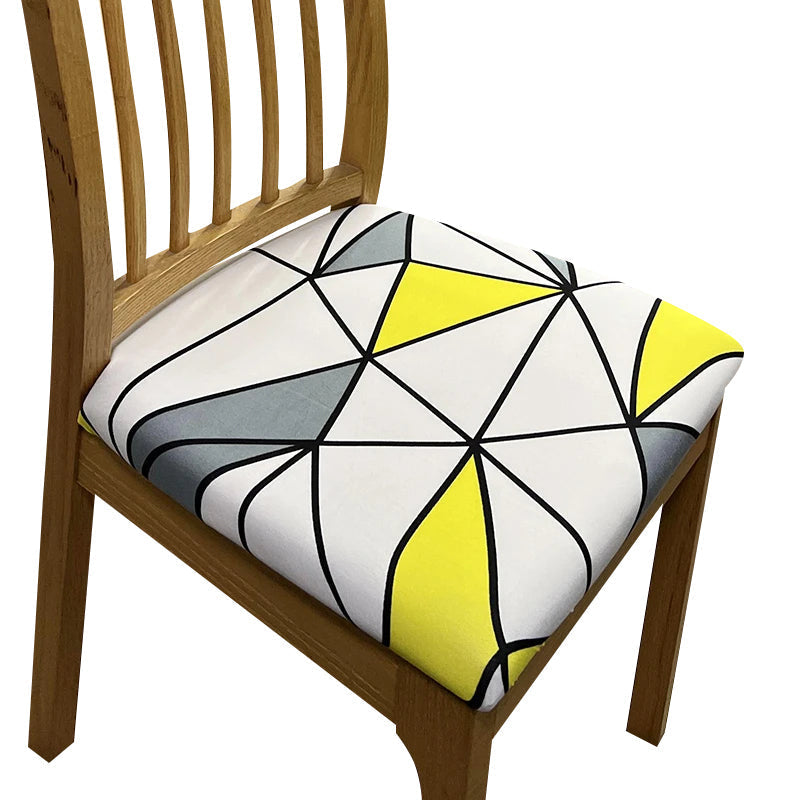 Slipcovers Chair Cover Yellow White And Grey Triangular Design Stretch Seat For Home