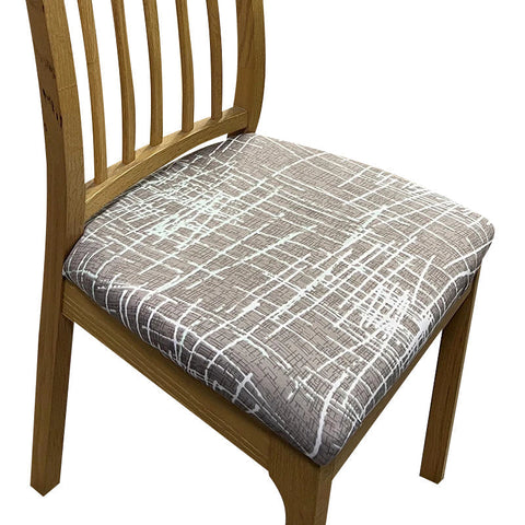 Slipcovers Chair Cover Brown White Crack Linear Design Stretch Seat For Home Dining Kitchen