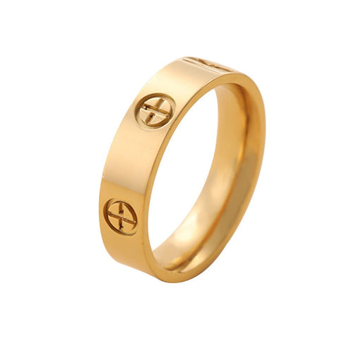 Rings Cross Printed Metal Style Ring For Women Minimalist Design Fashion Jewellery