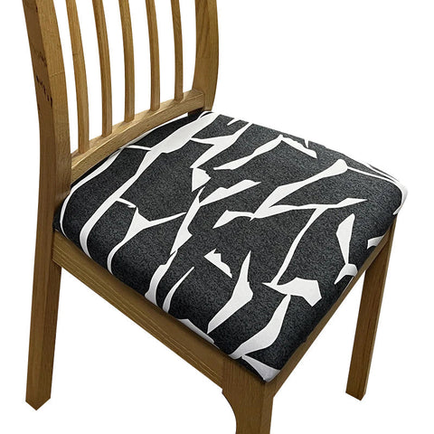 Slipcovers Chair Cover Black And White Crack Linear Design Stretch Seat For Home Dining Kitchen Washable Removable