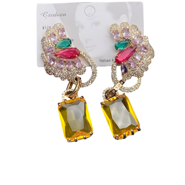 Earrings Zircon Precision Micro Inlaid Advanced Colour Matching Versatile Fashion