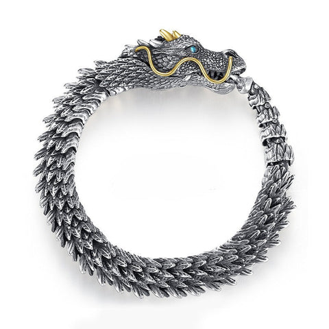 Bracelets Celet Silver Plated Men's Dragon Design High End Accessory