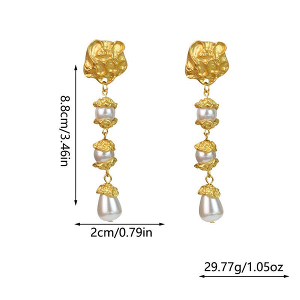 Earrings Floral Pearl Non Fading Alloy High End Design Trendy Accessories