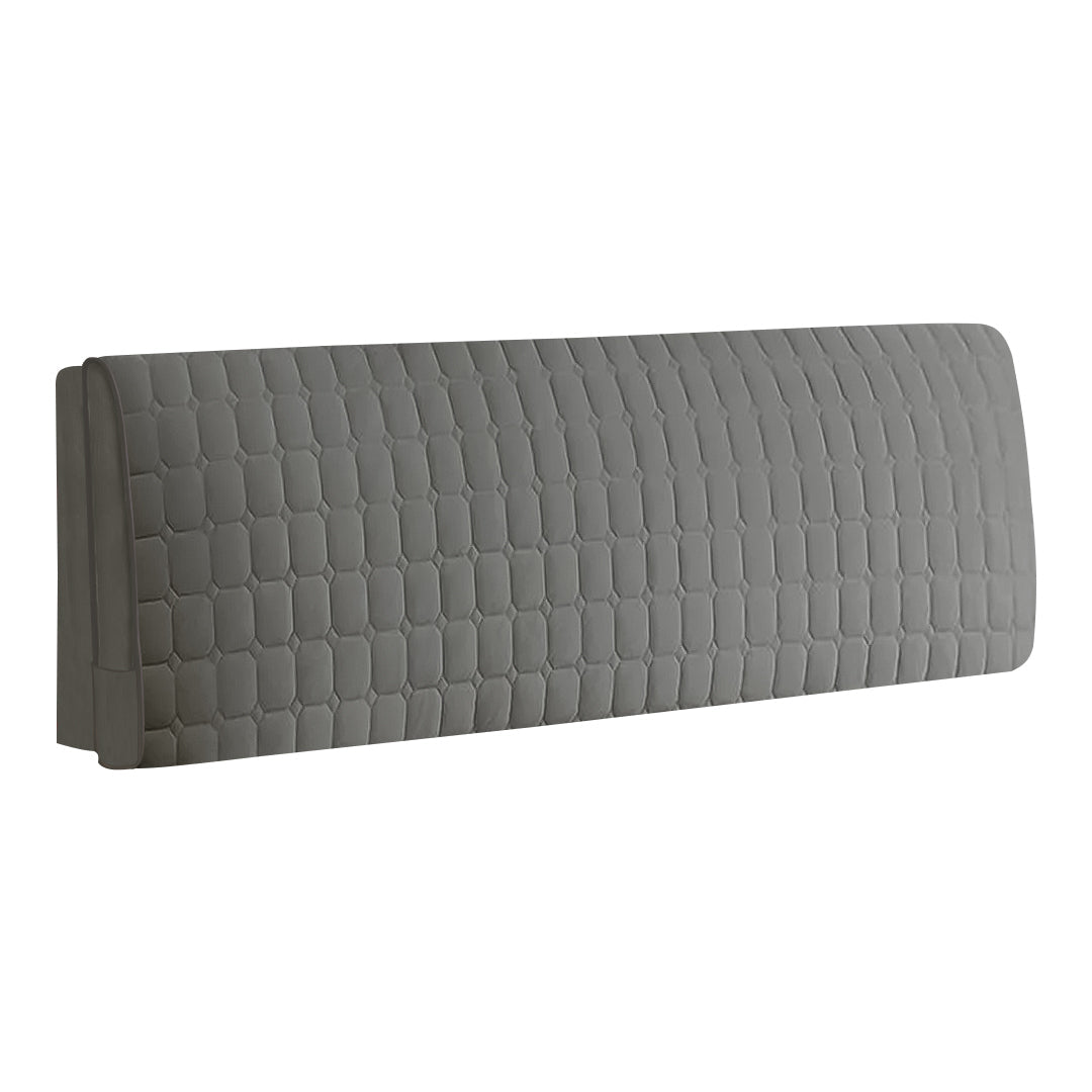 Headboards & Footboards Dark Gray Cube Pattern Quilted Velvet Bed Headboard Cover 130X70cm