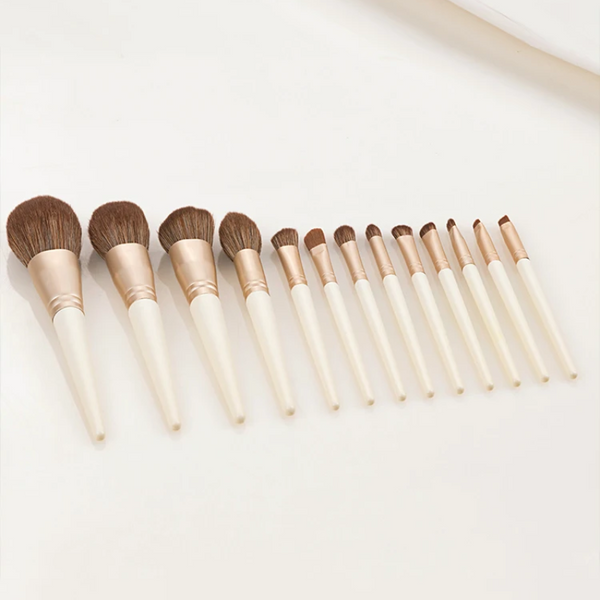 Brushes 13Pcs Cone Pearl White Makeup Set Loose Powder Eyeshadow Eyebrow Tool Kit