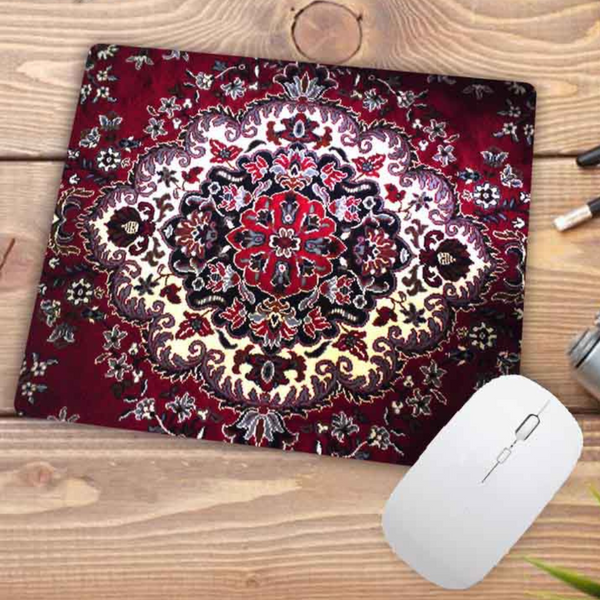 Desk Mats Mouse Pad Maroon 22 X 18 Centimetre Persian Tribal Carpet Non Slip Mat