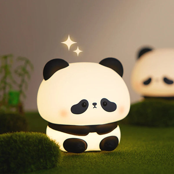 Night Lights Panda Led Night Light Silicone Usb Rechargeable Touch Lamp For Bedroom Decor