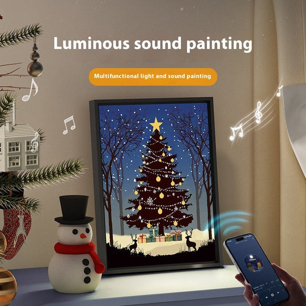 Seasonal Decorations Luminous Speaker Christmas Tree Painting Bluetooth Ornaments Decor