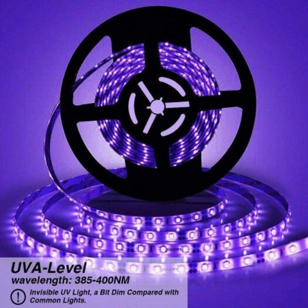 String Lights 5M 24W Deepdream Black Light Uv 395 400Nm 3528 Smd Flexible Led Strip Dc12v Purple Meters