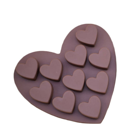 5Pcs 10 Grid Small Love Silicone Chocolate Mold Ice Cubes Biscuit Cake Baking Model