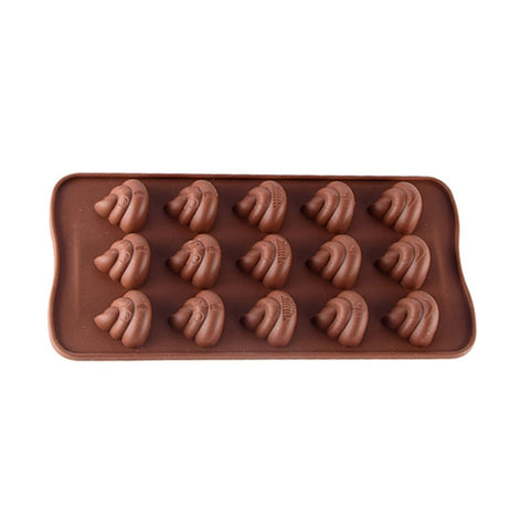 5Pcs 15-Grid Stool Poop Shaped Mold Silicone Chocolate Pudding Pastry Ice Tray