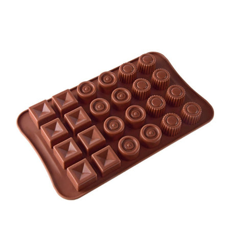 5Pcs 24-Grid Cube Round Square Shaped Ice Tray Mold Candy Chocolate Baking Mould