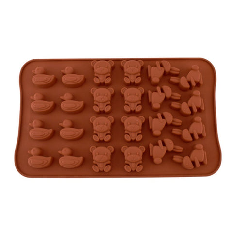 5Pcs 24 Grid Animal Shape Silicone Cake Mold Ice Tray Fondant Sugar Mould