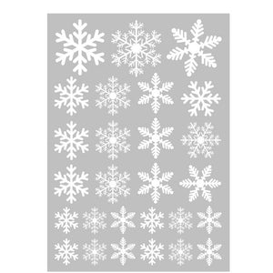 Seasonal Decorations 5Pcs Christmas White Snowflake Stickers Window Glass Wall Decal Decoration