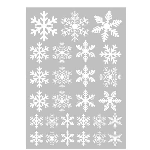 Seasonal Decorations 5Pcs Christmas White Snowflake Stickers Window Glass Wall Decal Decoration