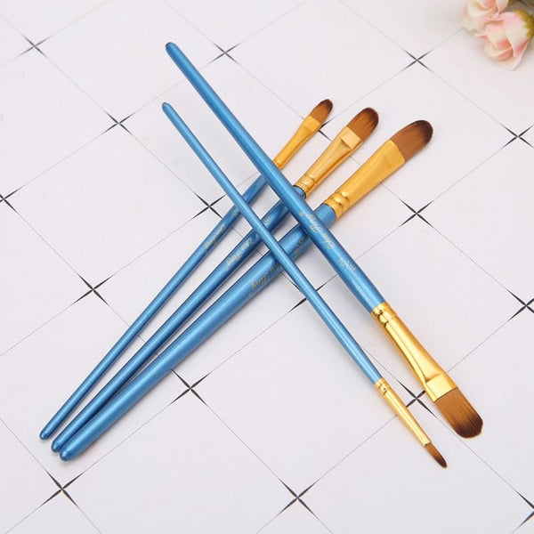 Artists Brushes 5Pcs/Set Artist Paint Brush Round Tip Nylon Bristles Hair Watercolor Painting