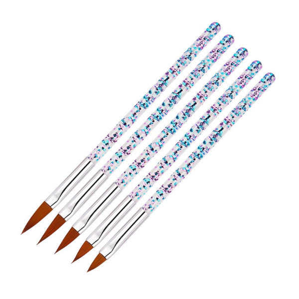 5Pcs Acrylic Nail Nylon Hair Brush Pen Gel Carving Dotting Drawing Manicure Tools