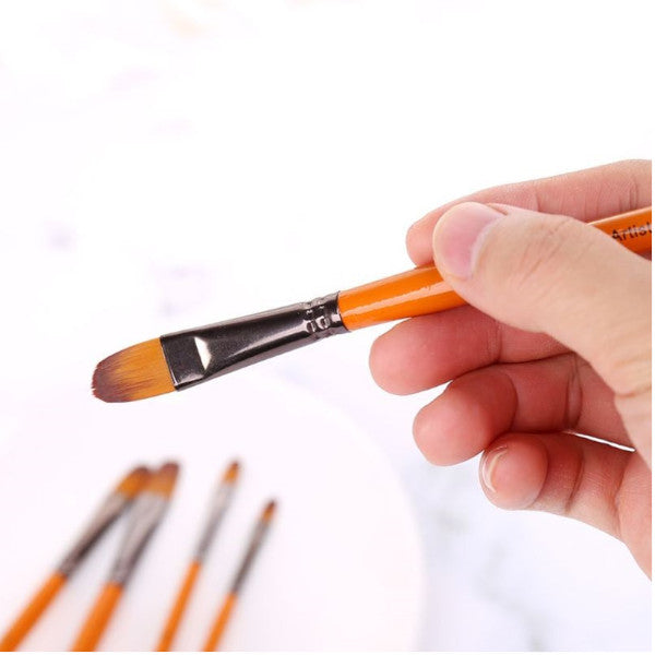 5Pcs/Set Filbert Paint Brushes Fine Nylon Hair Watercolor Gouache Paintbrushes