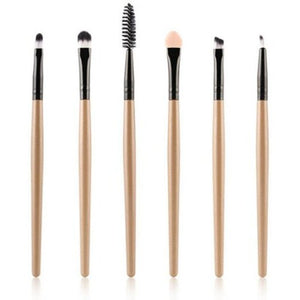 Brushes 6 Pcs Nylon Eye Makeup Set Champagne Gold