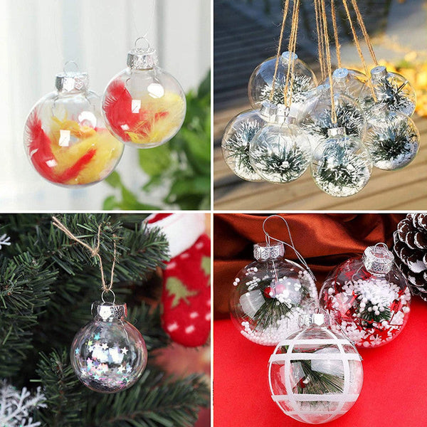 Seasonal Decorations 6Pcs Transparent Plastic Christmas Bauble Ball Tree Decorations