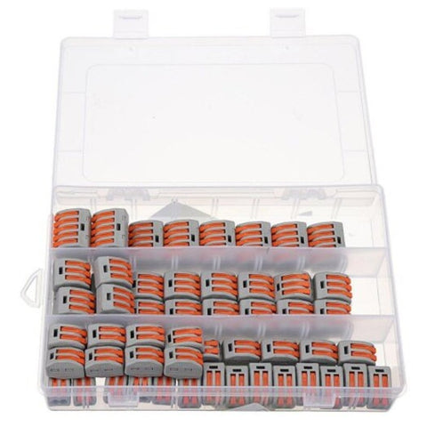 Wire & Cable Connectors 60Pcs 2 / 3 5 Holes Spring Conductor Terminal Block Electric Cable Wire Connector