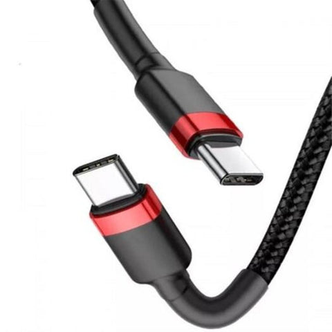60W 3A Qc3.0 Pd2.0 / Double Head To Type C Fast Charging Data Cable Black
