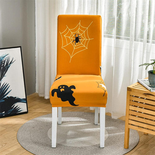 Slipcovers Chair Cover Gold Spider Cobweb Ghost Design Anti Dirt Elastic Material