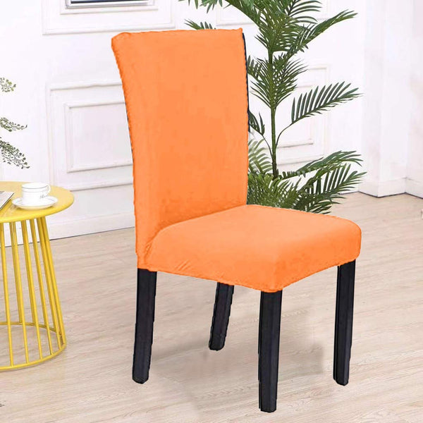 Slipcovers Chair Cover Plain Orange Anti Dirt Elastic Material For Dining Room Kitchen