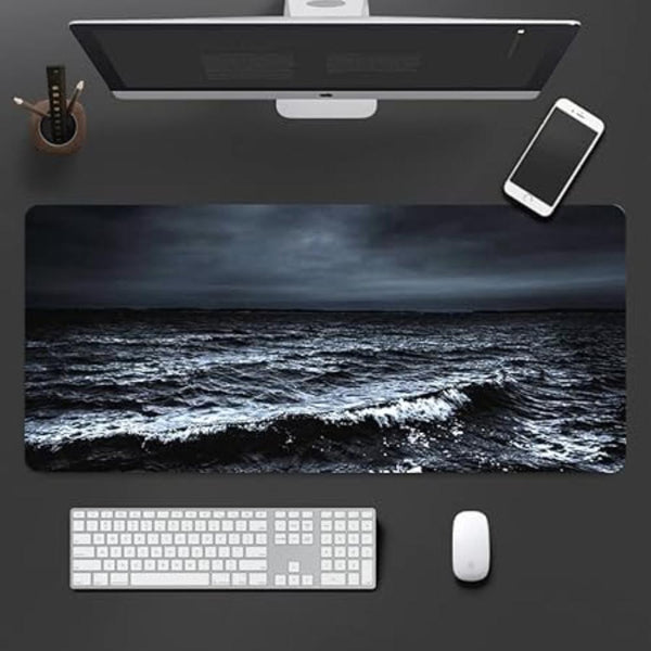 Desk Mats Mouse Pad Black 400X800x2mm Art Series Marble Computer Laptop Rubber Mat