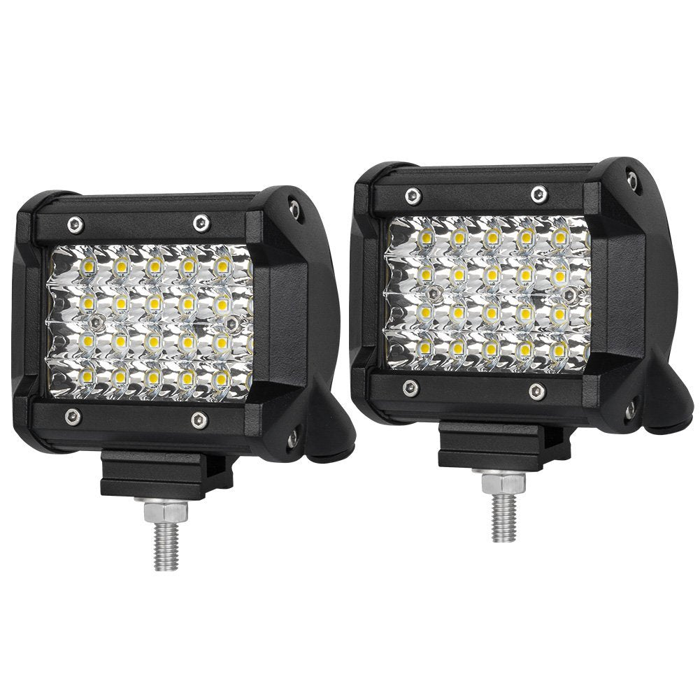 Car Lights Pair 4 Inch Spot Led Work Light Bar Quad Row 4Wd 4X4 Car Reverse Driving