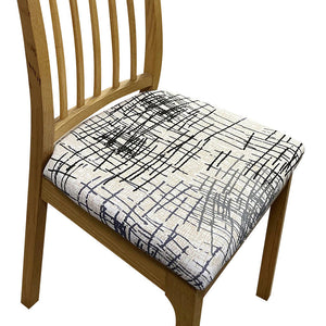 Slipcovers Chair Cover White With Black Sketch Lines Design Stretch Seat For Home Dining Kitchen Washable Removable