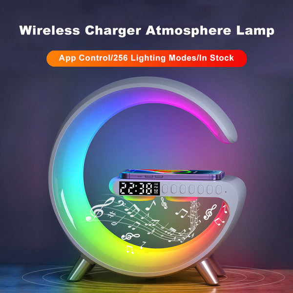 Lamps Smart Bluetooth Speaker Wireless Charger Bedside Table Lamp Alarm Clock