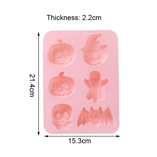 Muffin Pans & Baking Moulds 2Pc Halloween Pumpkin Skull Ghost Shape Silicone Moulds Baking Cake Soap Pink