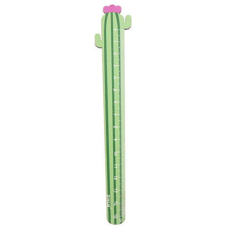 6Pcs 15Cm Cactus Wooden Straight Ruler Measure Study Drawing Kawaii Stationery