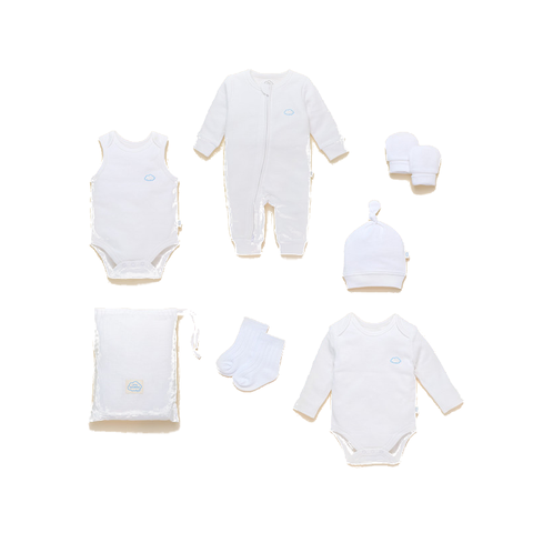 Hats 6Pc Essentials Pack Pure White 0 To 3Months