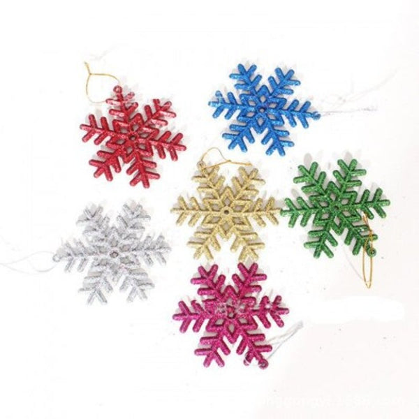 Seasonal Decorations 6Pcs / Lot 10Cm Diy Gillter Snow Christmas Pendant Ornaments Multi