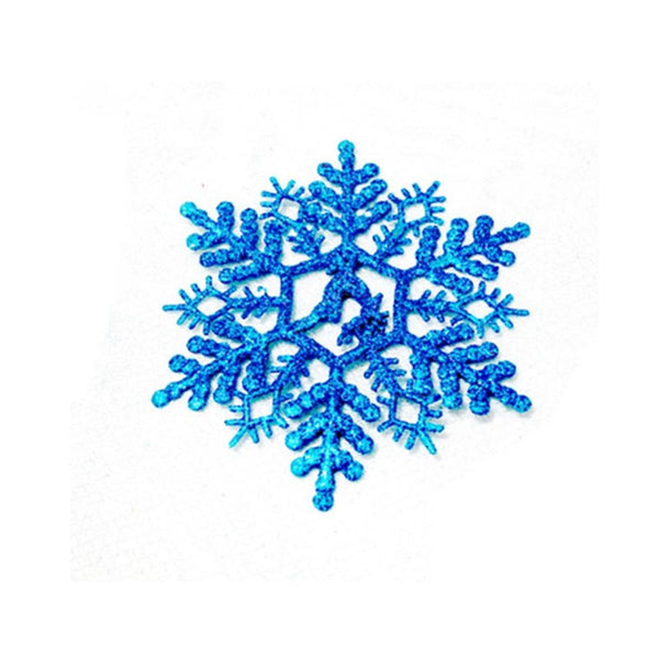 Seasonal Decorations 6Pcs Snowflakes Christmas 14Cm Plastic Glitter Flake Ornaments Tree Pendant