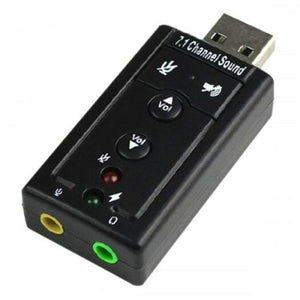 Sound Cards (External) 7.1 Channel Sound Card Usb 2.0 Audio Stereo Music Output Adapter Black