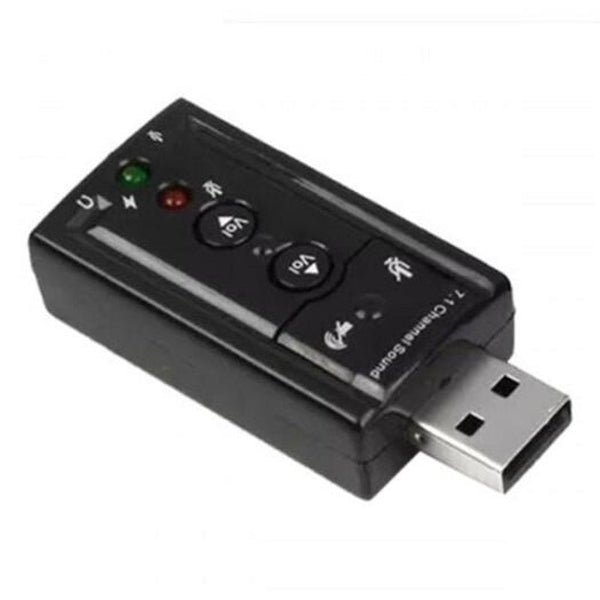 7.1 Channel Sound Card Usb 2.0 Audio Stereo Music Output Adapter Black