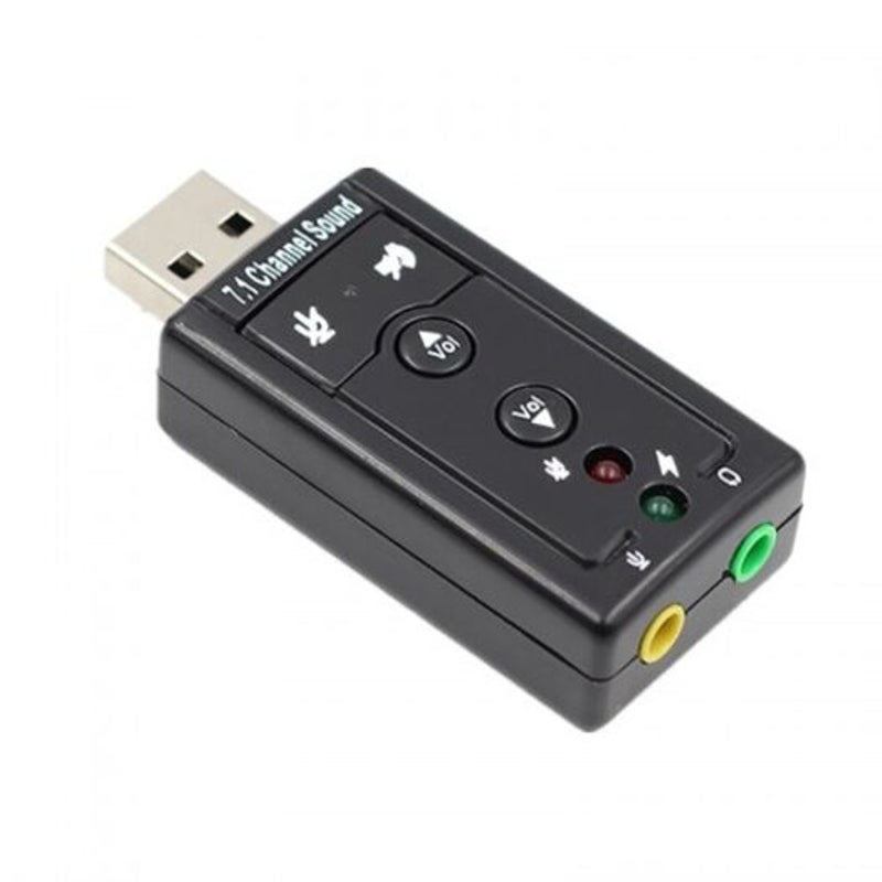 7.1 External Usb Sound Card 3.5Mm Headphone Jack Audio Adapter Black