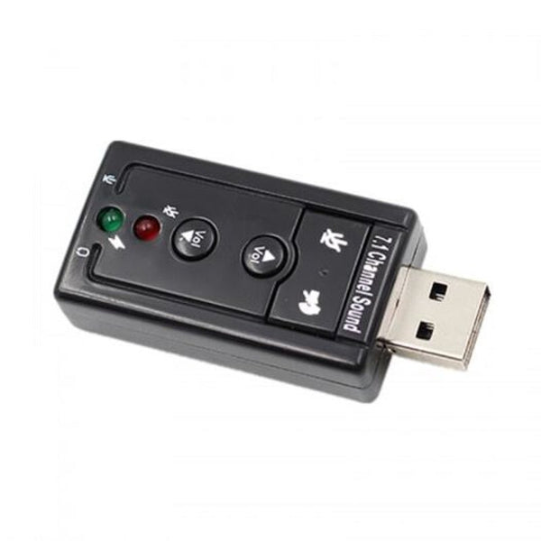 7.1 External Usb Sound Card 3.5Mm Headphone Jack Audio Adapter Black