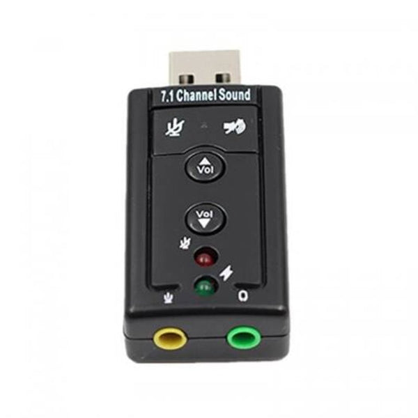 7.1 External Usb Sound Card 3.5Mm Headphone Jack Audio Adapter Black