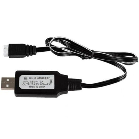 7.4V Usb Charging Cable Three Pin Plug With Overcharge Protection Lithium Battery Charger Black