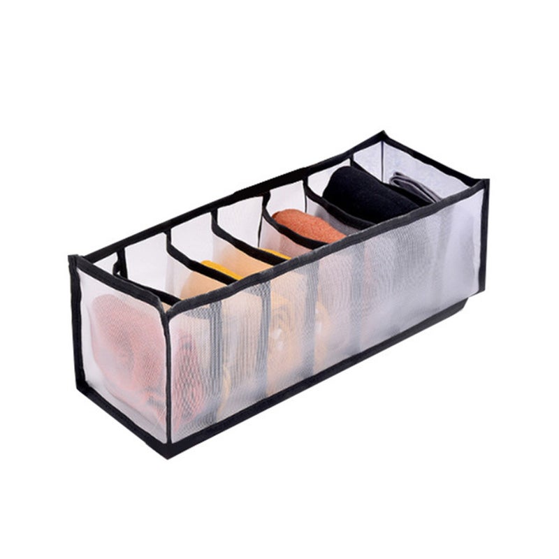 7 Grid Underwear Storage Organizer White Black