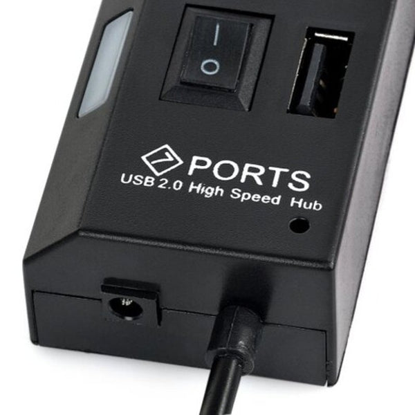 USB Cables, Hubs & Adapters 7 Ports Usb 2.0 Hub Adapter With Independent Switch Black Usb2.0