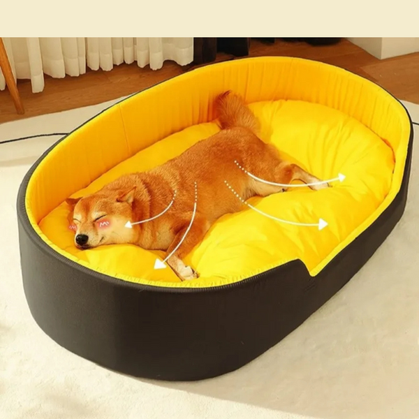 Pet Beds Pet Bed Black And Yellow Double Sided Dog Mat Kennel Soft Fleece Sofa