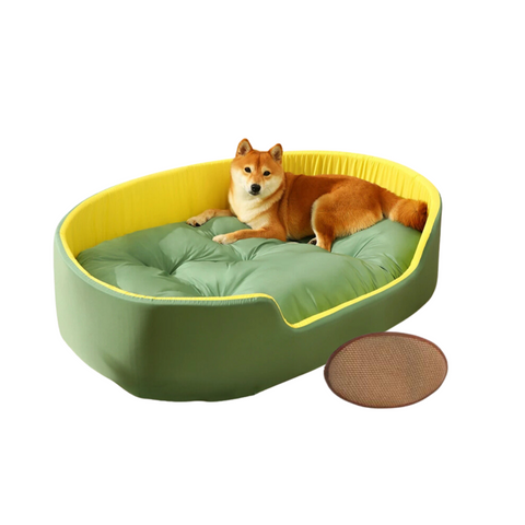 Pet Beds Pet Bed Green Small With Cooling Pad Double Sided Dog Mat Kennel Soft Fleece Sofa